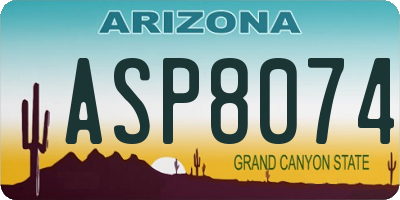 AZ license plate ASP8074