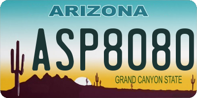 AZ license plate ASP8080