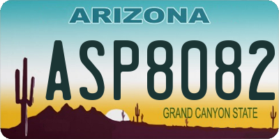 AZ license plate ASP8082