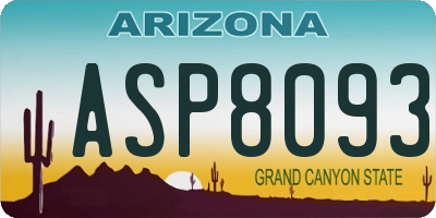 AZ license plate ASP8093