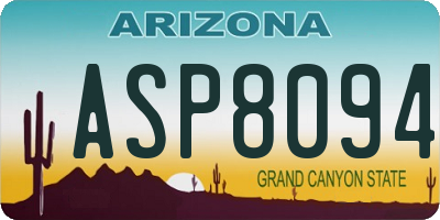 AZ license plate ASP8094