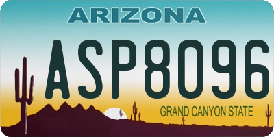 AZ license plate ASP8096