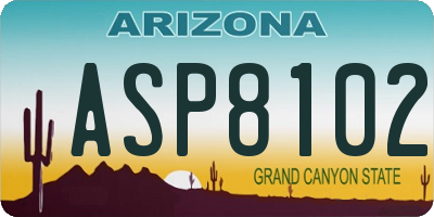 AZ license plate ASP8102