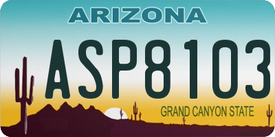 AZ license plate ASP8103