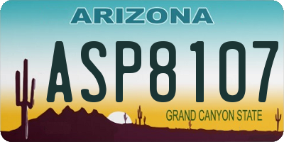 AZ license plate ASP8107