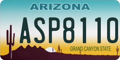 AZ license plate ASP8110