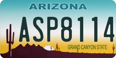 AZ license plate ASP8114