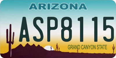 AZ license plate ASP8115
