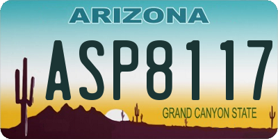 AZ license plate ASP8117