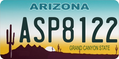 AZ license plate ASP8122