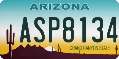 AZ license plate ASP8134