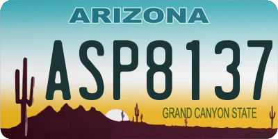 AZ license plate ASP8137