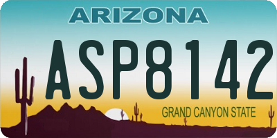 AZ license plate ASP8142