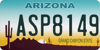 AZ license plate ASP8149
