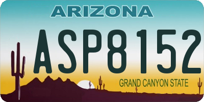 AZ license plate ASP8152