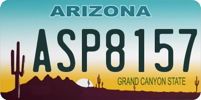 AZ license plate ASP8157