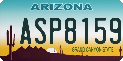 AZ license plate ASP8159