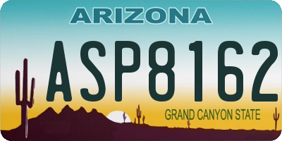 AZ license plate ASP8162