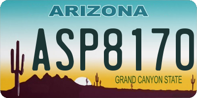 AZ license plate ASP8170