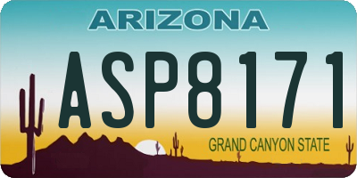 AZ license plate ASP8171