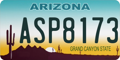 AZ license plate ASP8173