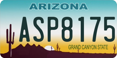 AZ license plate ASP8175