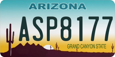 AZ license plate ASP8177