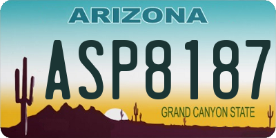 AZ license plate ASP8187