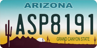 AZ license plate ASP8191