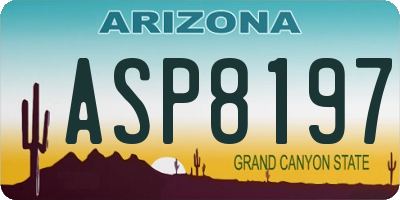 AZ license plate ASP8197