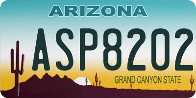 AZ license plate ASP8202