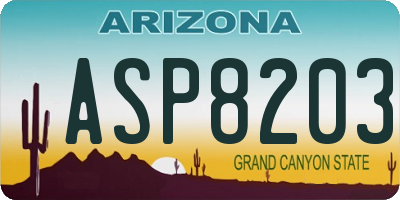AZ license plate ASP8203