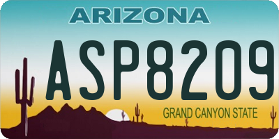 AZ license plate ASP8209