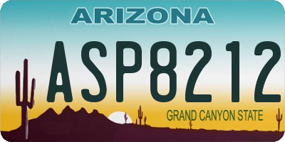AZ license plate ASP8212
