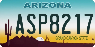 AZ license plate ASP8217