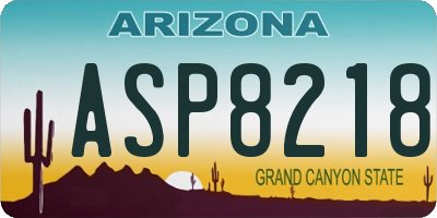 AZ license plate ASP8218