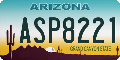 AZ license plate ASP8221