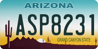 AZ license plate ASP8231