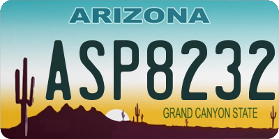 AZ license plate ASP8232