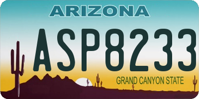 AZ license plate ASP8233