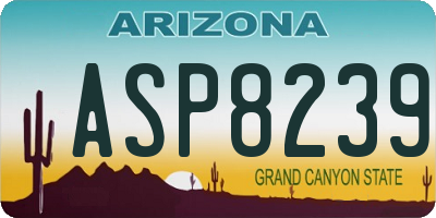 AZ license plate ASP8239