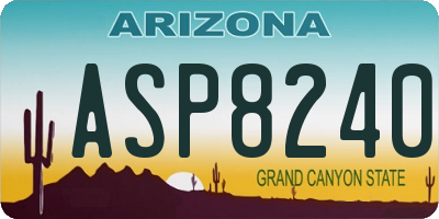 AZ license plate ASP8240