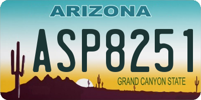 AZ license plate ASP8251