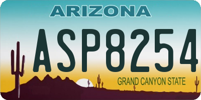 AZ license plate ASP8254