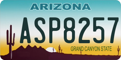 AZ license plate ASP8257