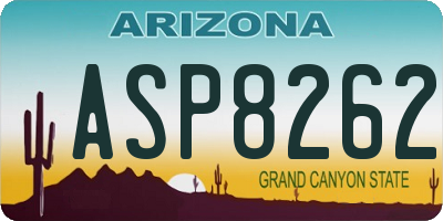 AZ license plate ASP8262