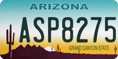 AZ license plate ASP8275