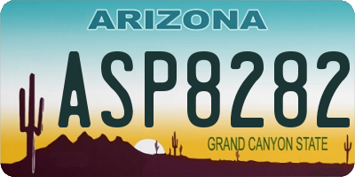 AZ license plate ASP8282