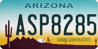 AZ license plate ASP8285