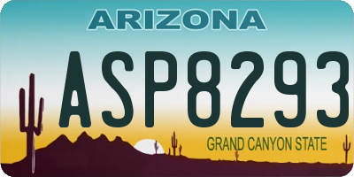 AZ license plate ASP8293